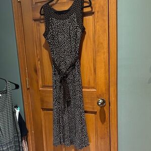 Perceptions New York Brown and White Polka Dot Dress
